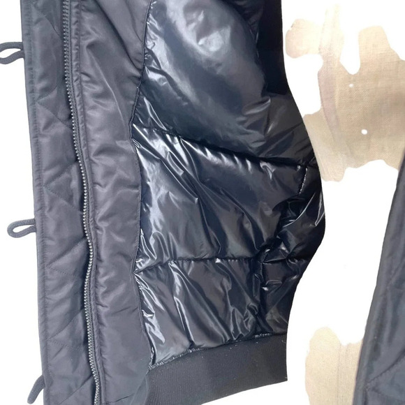 S13‎ Alps Parka Faux Fur Trim Down Hooded Puffer Coat Black Size Medium - Picture 9 of 14